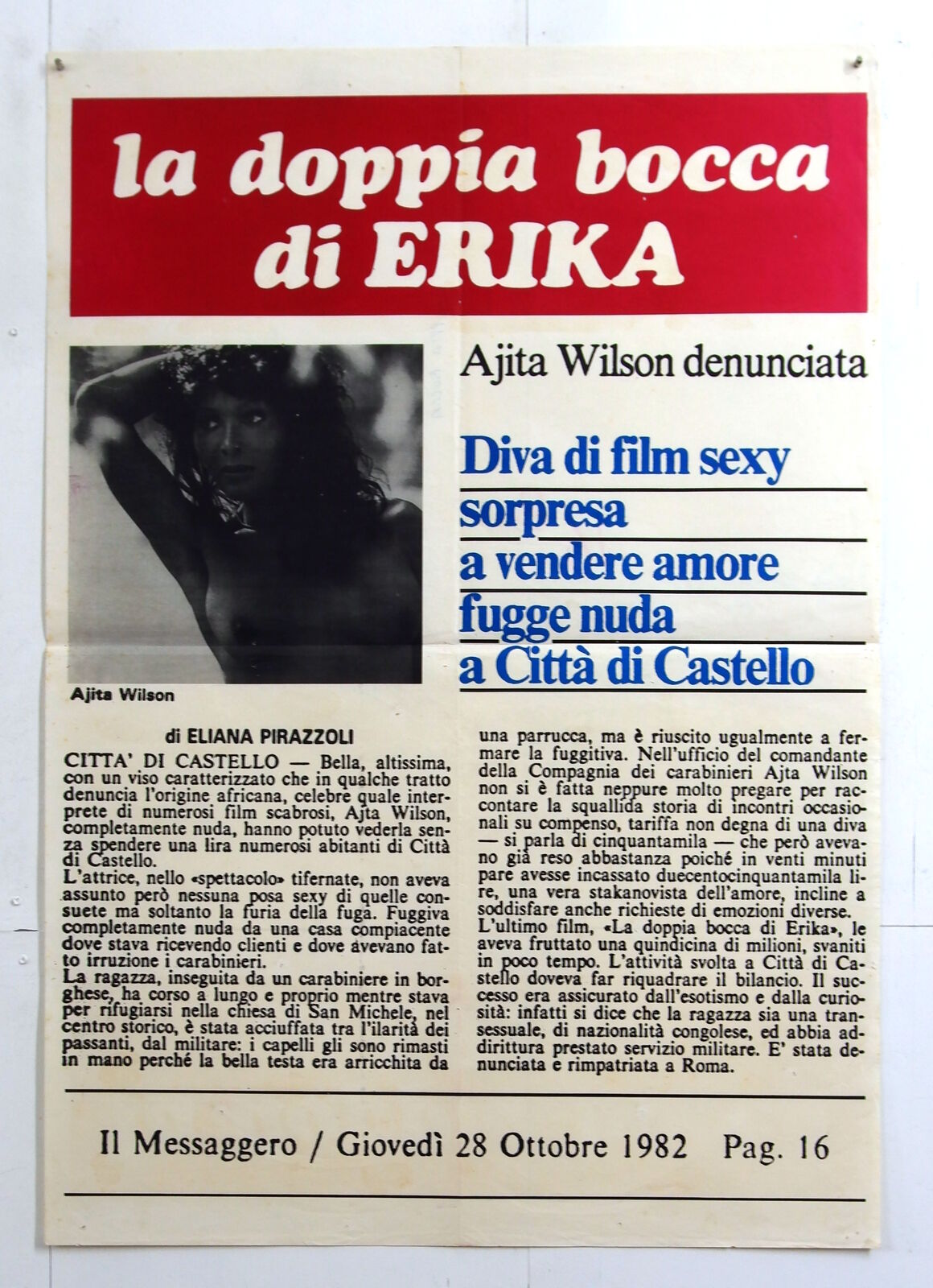 La doppia bocca di Erika (Sergio Bergonzelli, 1983) - CINEMA HARDCORE -  Gente di Rispetto